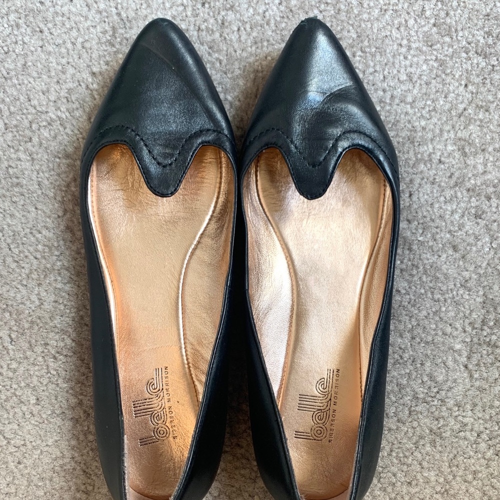 Belle by Sigerson Morrison Black Leather Flats